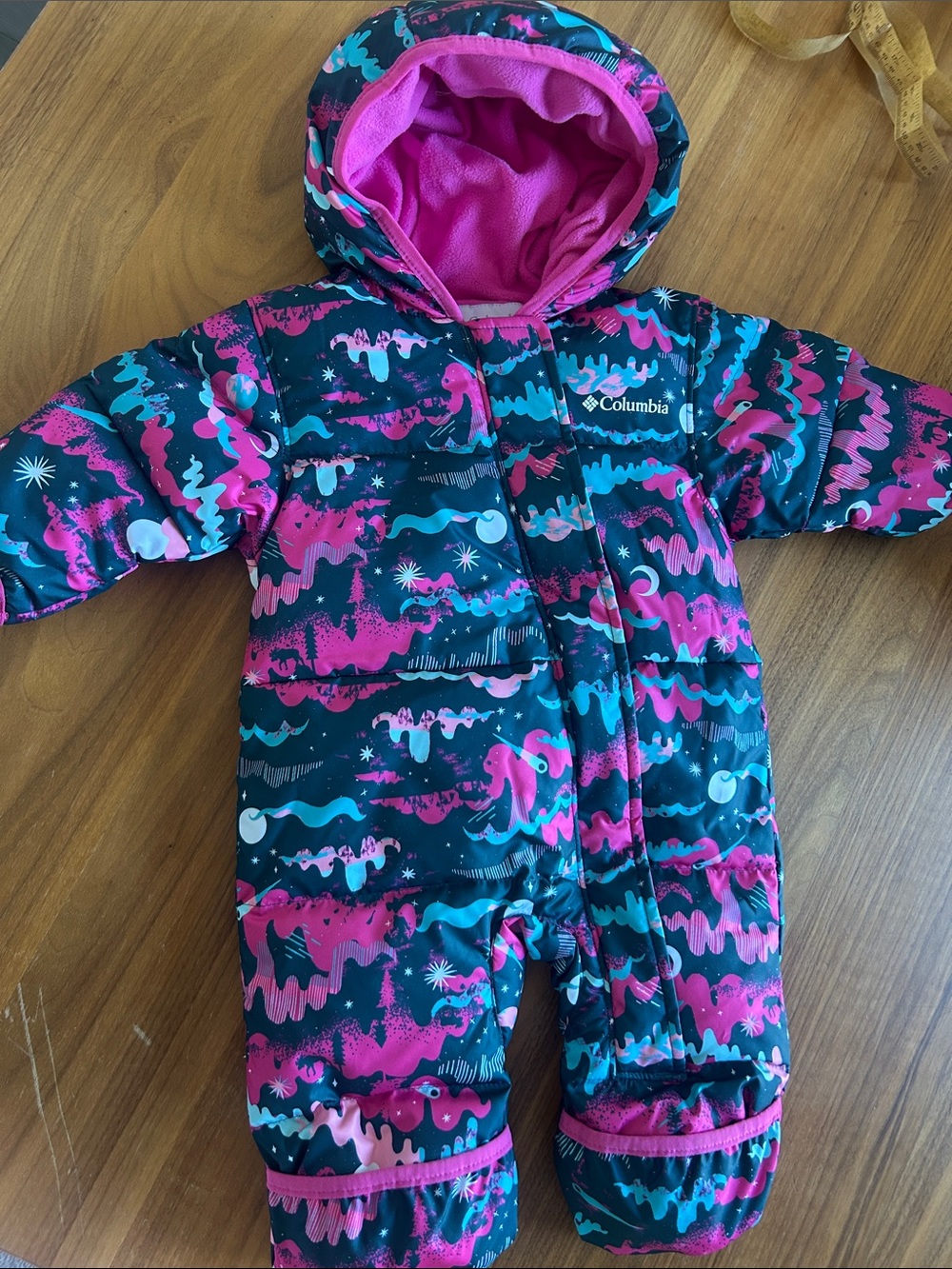 Columbia Baby Snowsuit 3–6 Months Pink Blue Fleece Lined
